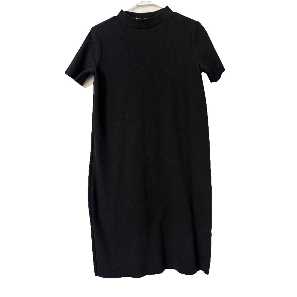 Zara Trafaluc  Sheath Dress Size M Womans Black Knit  Short‎ Sleeve